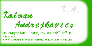 kalman andrejkovics business card